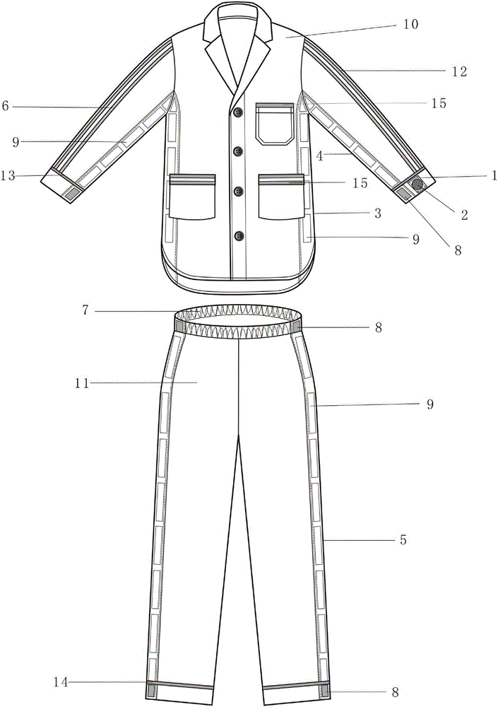 一種具有信息識別作用的新型病人服的制作方法附圖